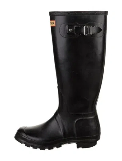 Pre-owned Hunter Rubber Rain Boots In Black