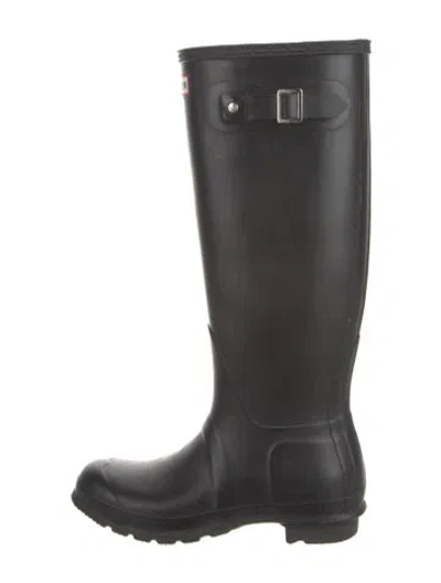 Pre-owned Hunter Rubber Rain Boots In Black