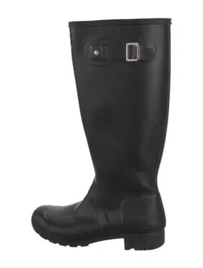 Pre-owned Hunter Rubber Rain Boots In Black