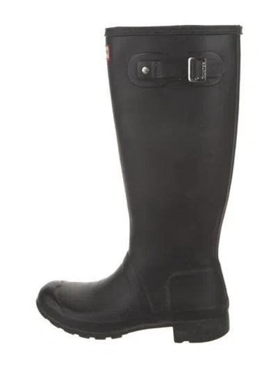 Pre-owned Hunter Rubber Rain Boots In Black