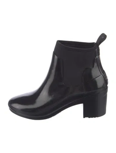 Pre-owned Hunter Rubber Rain Boots In Black