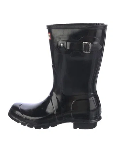 Pre-owned Hunter Rubber Rain Boots In Black