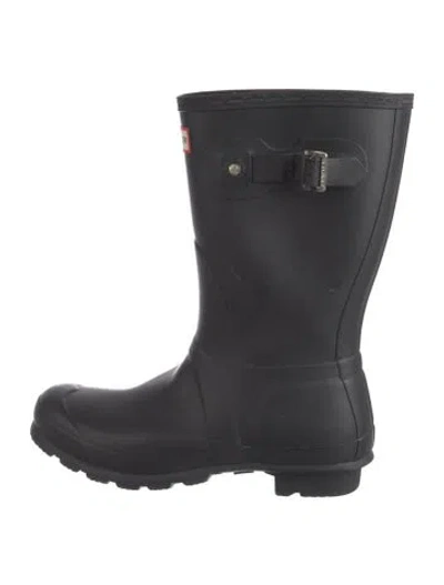 Pre-owned Hunter Rubber Rain Boots In Black