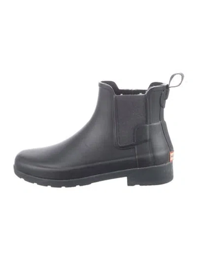 Pre-owned Hunter Rubber Rain Boots In Black