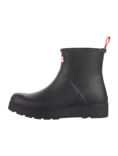 Pre-owned Hunter Rubber Rain Boots In Black