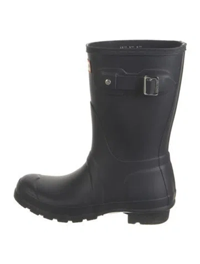 Pre-owned Hunter Rubber Rain Boots In Black
