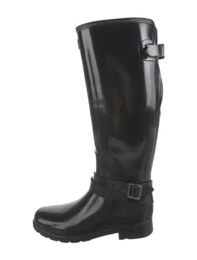 Pre-owned Hunter Rubber Rain Boots In Black
