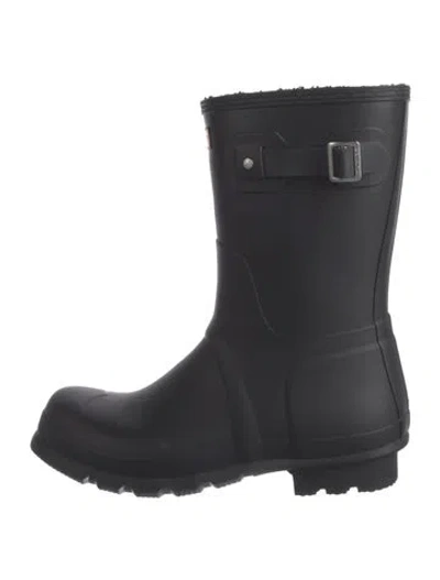 Pre-owned Hunter Rubber Rain Boots In Black