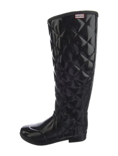 Pre-owned Hunter Rubber Rain Boots In Black
