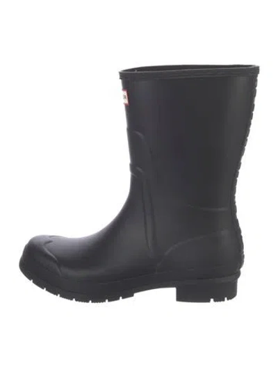 Pre-owned Hunter Rubber Rain Boots In Black