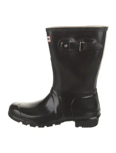 Pre-owned Hunter Rubber Rain Boots In Black