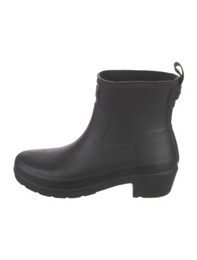 Pre-owned Hunter Rubber Rain Boots In Black