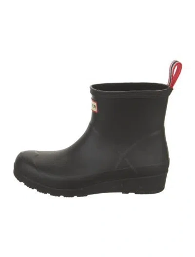 Pre-owned Hunter Rubber Rain Boots In Black