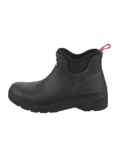 Pre-owned Hunter Rubber Rain Boots In Black