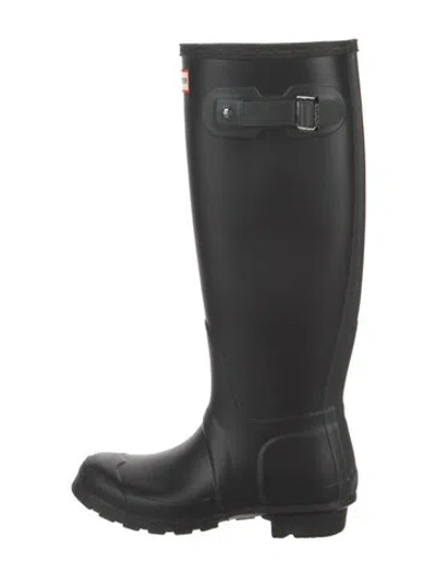 Pre-owned Hunter Rubber Rain Boots In Black