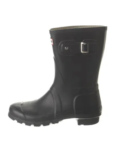 Pre-owned Hunter Rubber Rain Boots In Black
