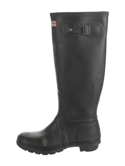 Pre-owned Hunter Rubber Rain Boots In Black