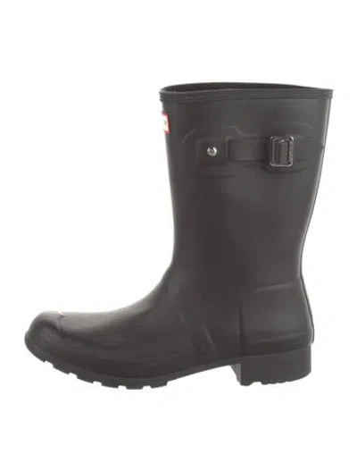 Pre-owned Hunter Rubber Rain Boots In Black