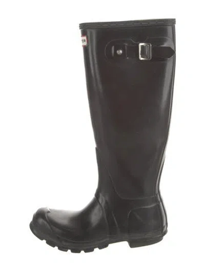Pre-owned Hunter Rubber Rain Boots In Black