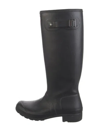Pre-owned Hunter Rubber Rain Boots In Black