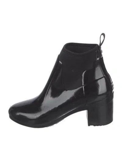Pre-owned Hunter Rubber Rain Boots In Black