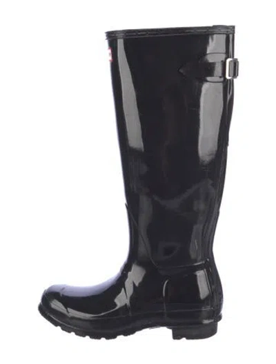 Pre-owned Hunter Rubber Rain Boots In Black