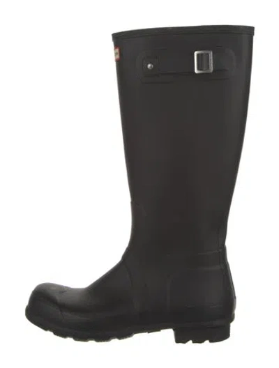 Pre-owned Hunter Rubber Rain Boots In Black