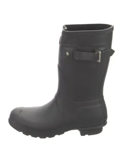 Pre-owned Hunter Rubber Rain Boots In Black