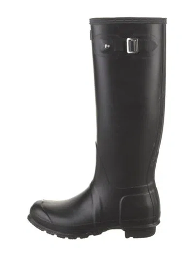 Pre-owned Hunter Rubber Rain Boots In Black