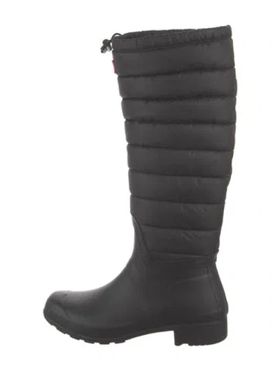 Pre-owned Hunter Rubber Rain Boots In Black