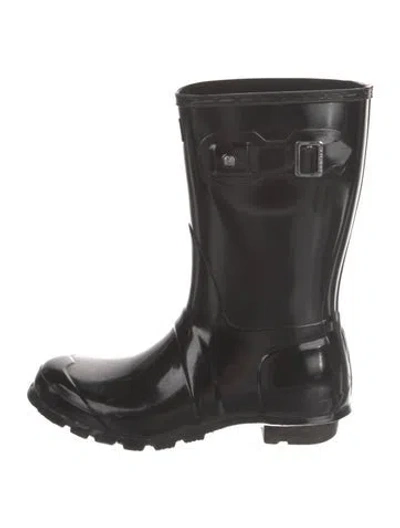 Pre-owned Hunter Rubber Rain Boots In Black