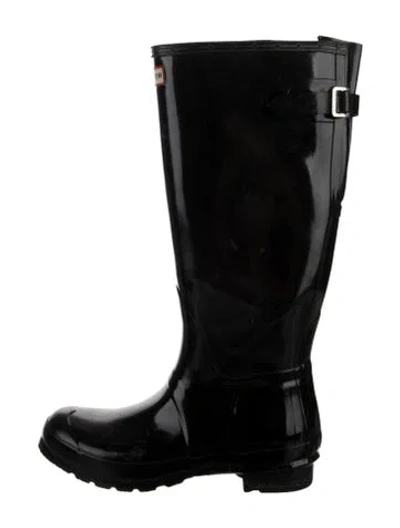Pre-owned Hunter Rubber Rain Boots In Black