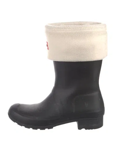Pre-owned Hunter Rubber Rain Boots In Black