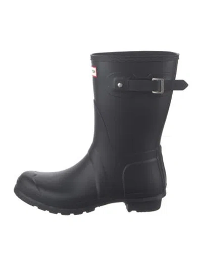 Pre-owned Hunter Rubber Rain Boots In Black