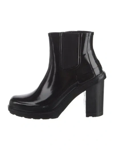 Pre-owned Hunter Rubber Rain Boots In Black