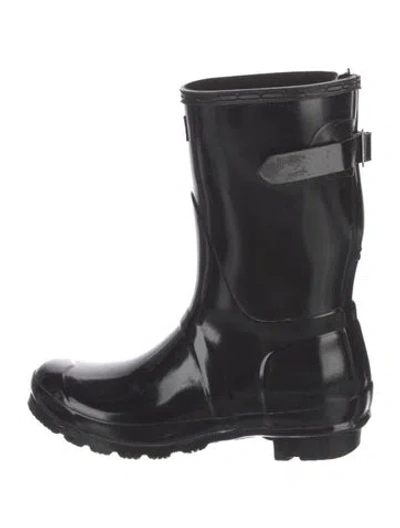 Pre-owned Hunter Rubber Rain Boots In Black