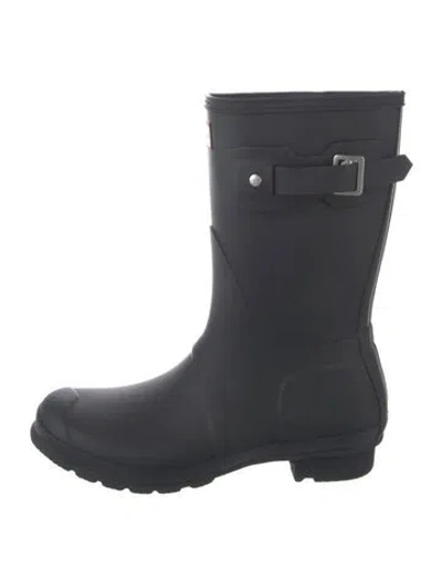 Pre-owned Hunter Rubber Rain Boots In Black