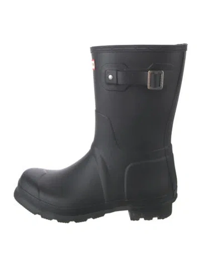 Pre-owned Hunter Rubber Rain Boots In Black
