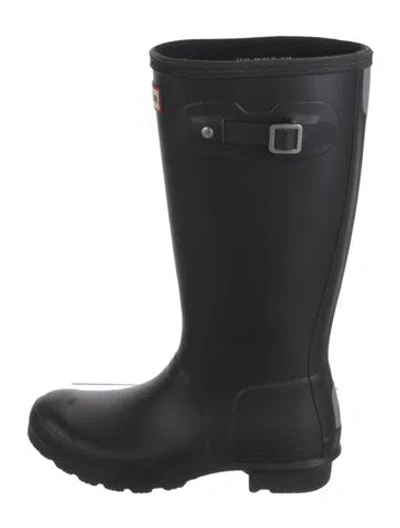 Pre-owned Hunter Rubber Rain Boots In Black