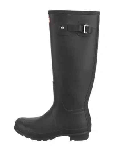 Pre-owned Hunter Rubber Rain Boots In Black
