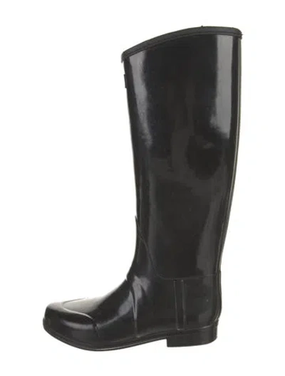 Pre-owned Hunter Rubber Rain Boots In Black