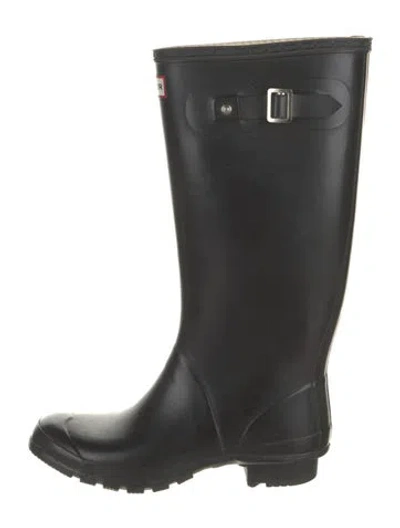 Pre-owned Hunter Rubber Rain Boots In Black