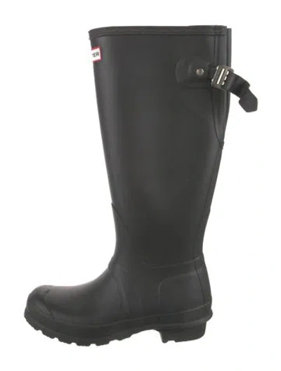Pre-owned Hunter Rubber Rain Boots In Black