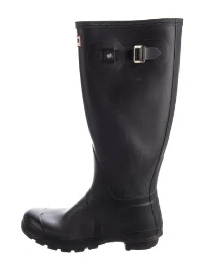 Pre-owned Hunter Rubber Rain Boots In Black