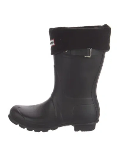 Pre-owned Hunter Rubber Rain Boots In Black