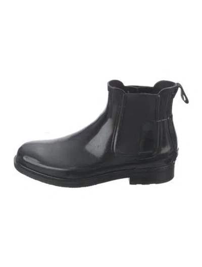 Pre-owned Hunter Rubber Rain Boots In Black