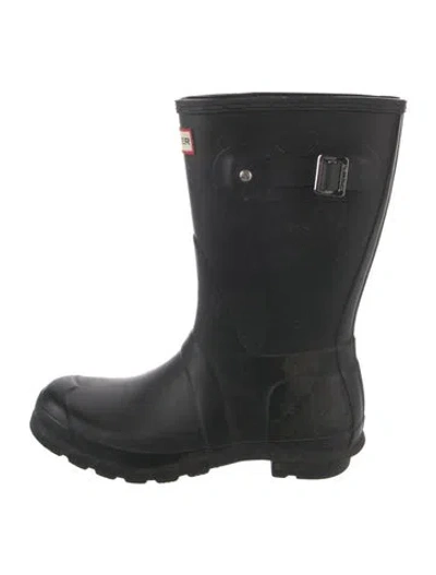 Pre-owned Hunter Rubber Rain Boots In Black