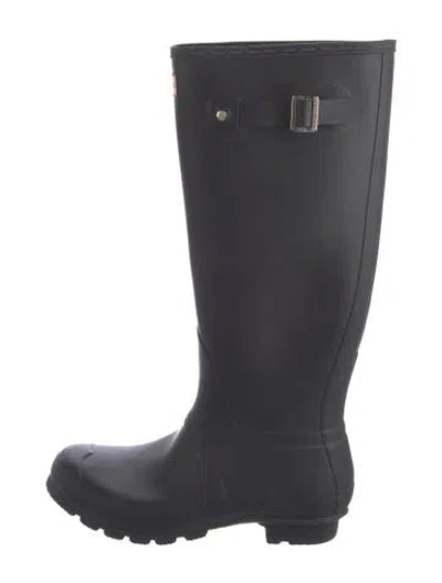 Pre-owned Hunter Rubber Rain Boots In Black