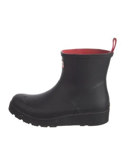 Pre-owned Hunter Rubber Rain Boots In Black