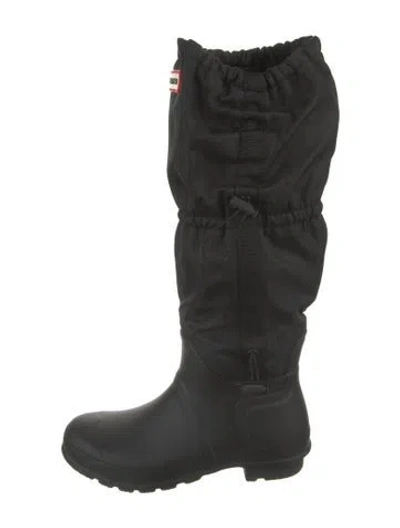 Pre-owned Hunter Rubber Rain Boots In Black